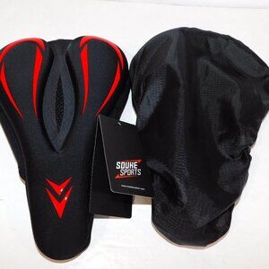 Bike Seat Saddle Cushion Cover Black Red Foam Gel Padded Souke Sports NEW unused